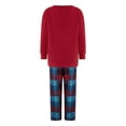 thumbnail image 4 of Family Matching Christmas Pajamas Sets Red Long Sleeve Tops + Plaid Pants or One-piece Outfit for Dog, 4 of 10