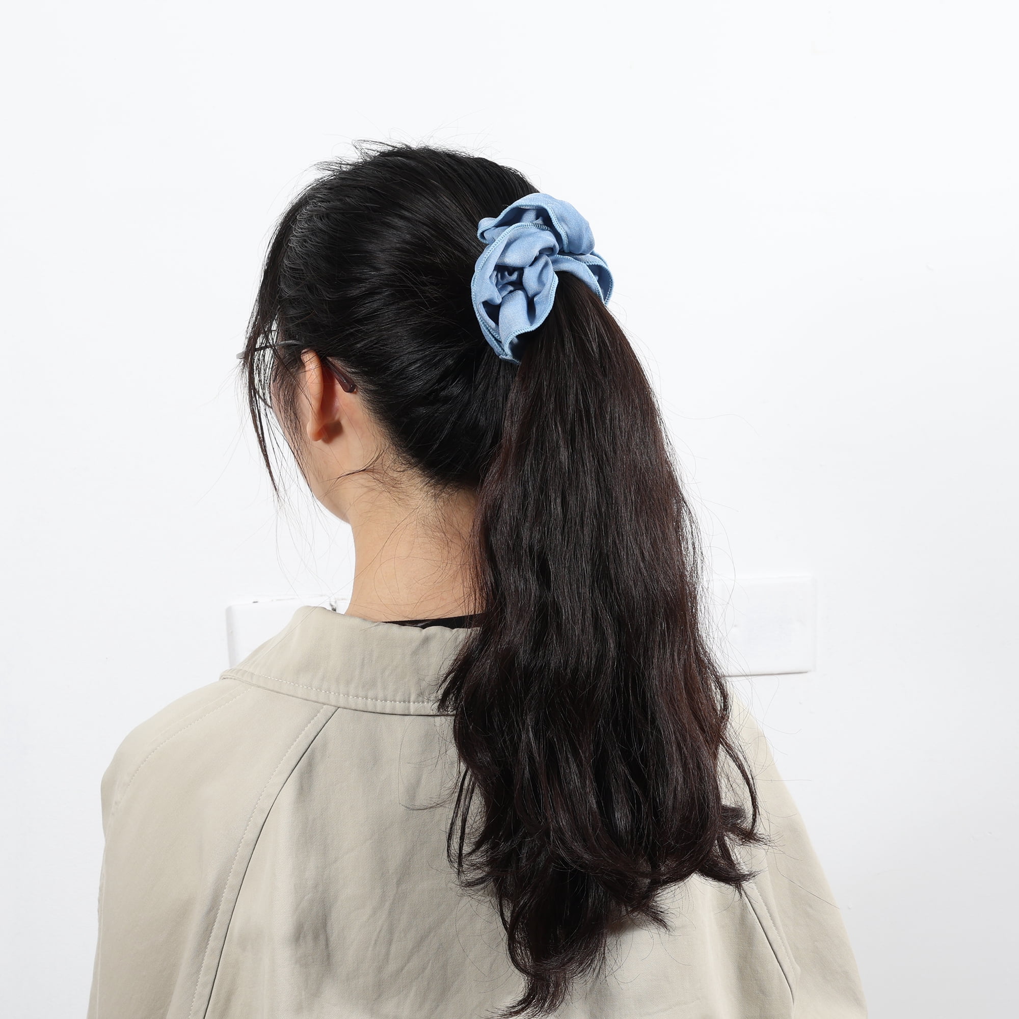 Unique Bargains Denim Hair Ties All Occasions Hair Types 1 Pc Light Blue