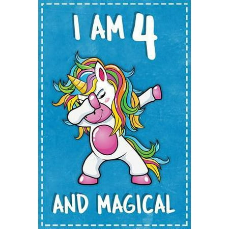 Unicorn B Day: I am 4 & Magical Unicorn birthday four Years Old Composition Notebook College Students Wide Ruled Lined Paper Composit Paperback