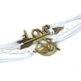 thumbnail image 2 of PURPLE WHALE  Mockingjay Bird, Arrow, Love, Bronze Bracelet, Braided Rope, Leather, Fashion Wrist Ornament, 7 - 8 Inches Long, 2 of 4