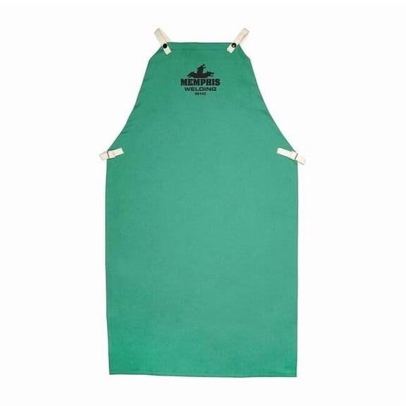 Mcr Safety Welding Apron, Cotton, 9 oz, 36 in Length, Green, 24 x 42 in 39142