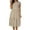 Khaki, variant on Summer Dresses for Women 2026 Short Sleeve Crewneck Linen Dress Solid Color Layered Pleated Long Dress Casual Loose Fit Flowy Maxi Dress Khaki S