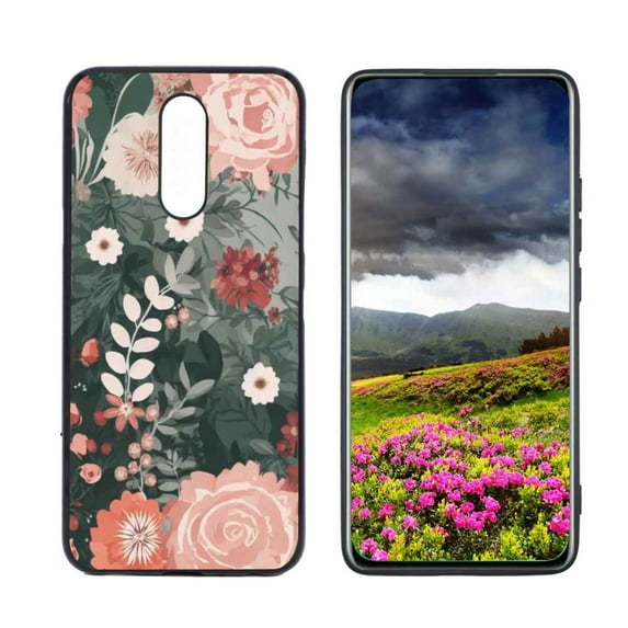 Compatible with LG K40 Phone Case, Floral-19 Case Men Women, Flexible Silicone Shockproof Case for LG K40