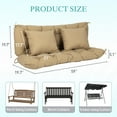 thumbnail image 3 of BPS 5-Inch Thick Patio Porch Swing Cushion Set with Backrest & Pillows, 59-Inch Waterproof 3-Seat Outdoor Bench Cushions, Brown, 3 of 10