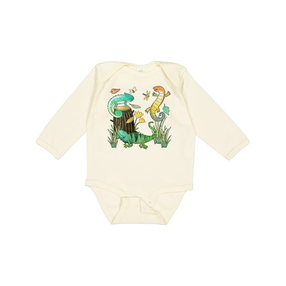Inktastic Cute Lizards Hanging out Boys or Girls Long Sleeve Baby Bodysuit