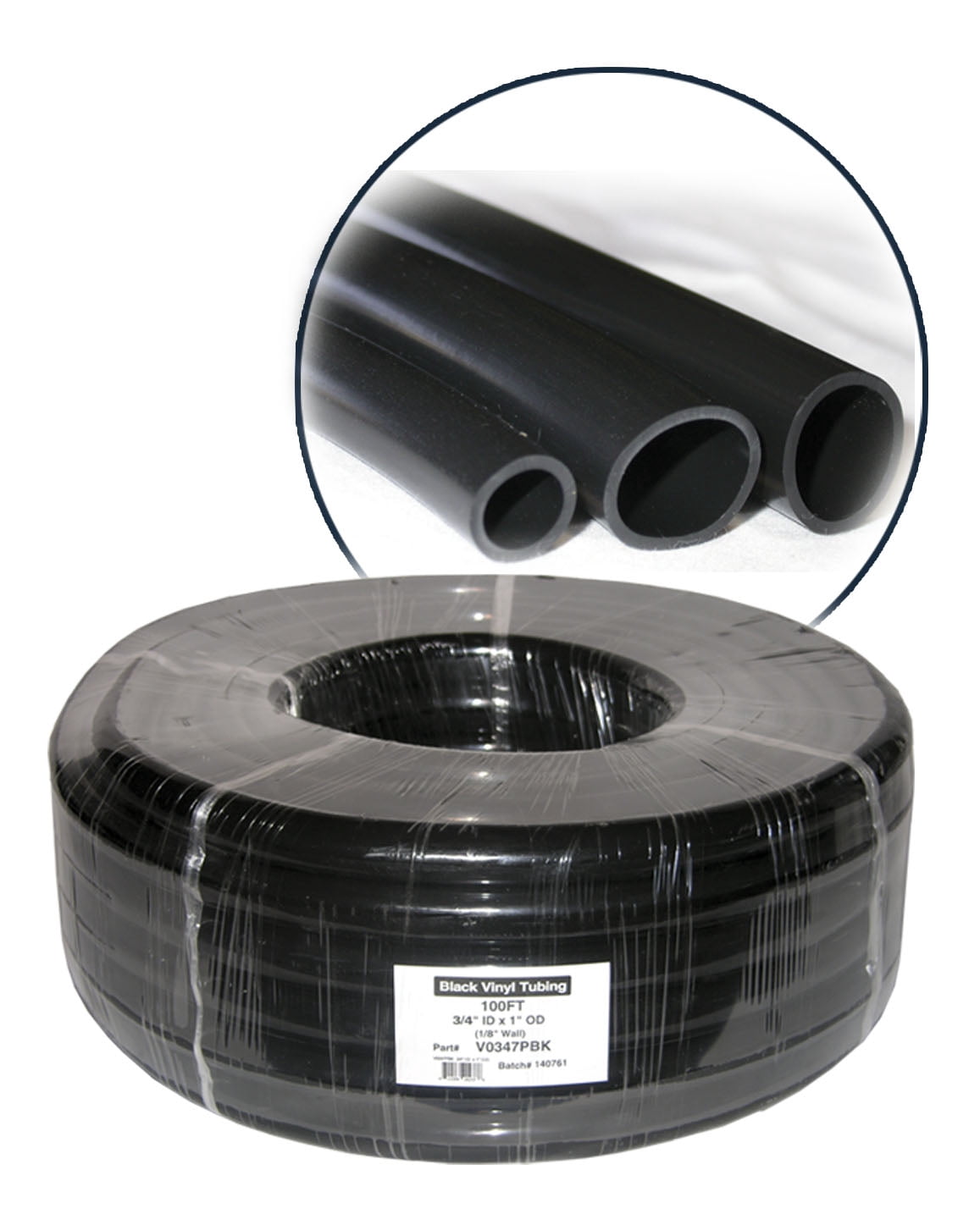 Alpine Corporation 1-1/4 in. I.D. x 1-1/2 in. O.D. x 50 ft. Black Flexible Vinyl Tubing