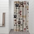 thumbnail image 2 of Paw Prints and Bones Shower Curtain 36"x72" ,Bathroom Decorative Shower Curtains Set with 12 Hooks,Modern Waterproof Washable Shower Curtain, 2 of 6