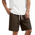 thumbnail image 2 of GrmtClth Mens Casual Shorts Elastic Waist Waffle Athletic Sweat Shorts Lightweight Beach Vacation Stretch Shorts Summer Running Shorts with Pocket Brown XL, 2 of 9