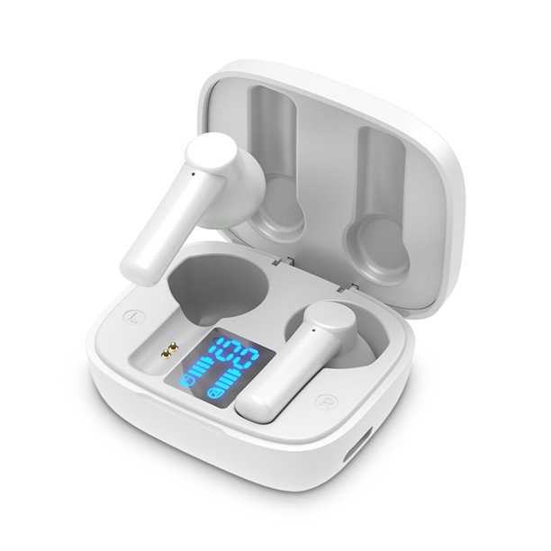 Moyic 1 par de auriculares compatibles con Bluetooth Auriculares intrauditivos con cancelación de ruido Pantalla LED a prueba de sudor Auriculares Cables de audio/vídeo No.02