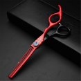 thumbnail image 2 of Tijeras de entresacar de cabello de 6 pulgadas, profesionales, de acero 9CR, para barbería, con mango ergonómico., 2 of 4
