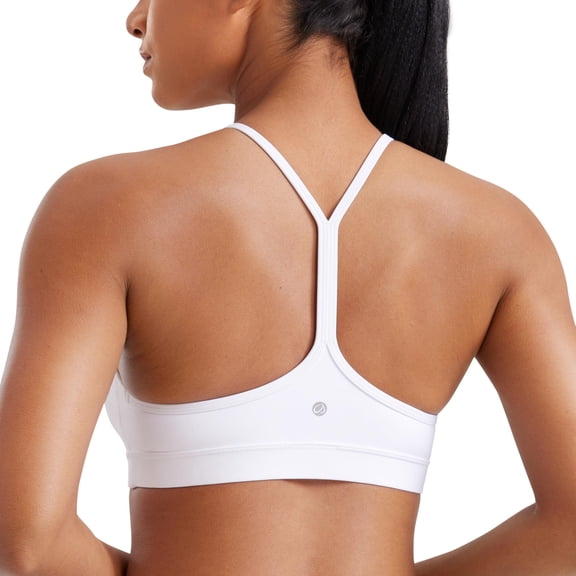 Sujetador deportivo CRZ YOGA Butterluxe para mujer, acolchado en forma de Y, blanco