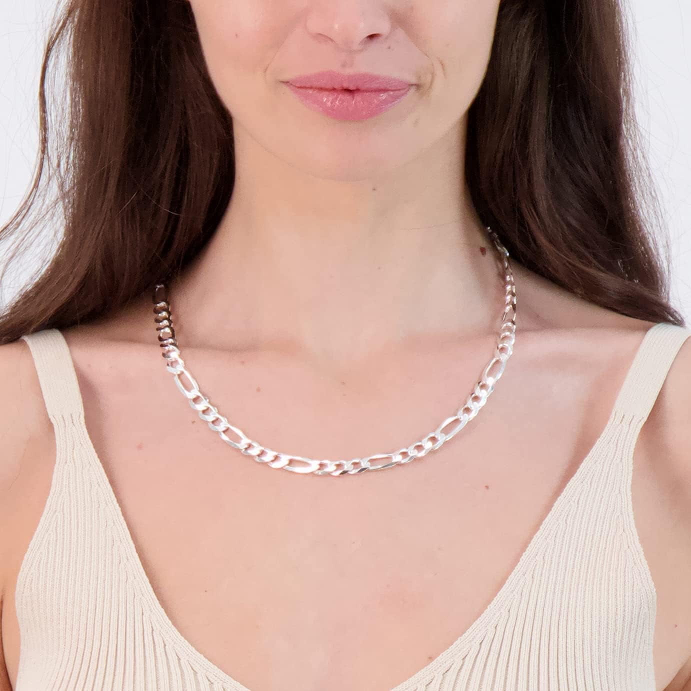 PORI JEWELERS 925 Sterling Silver 2.4mm Figaro Link Chain Necklace - Made In Italy - Lobster Claw Closure