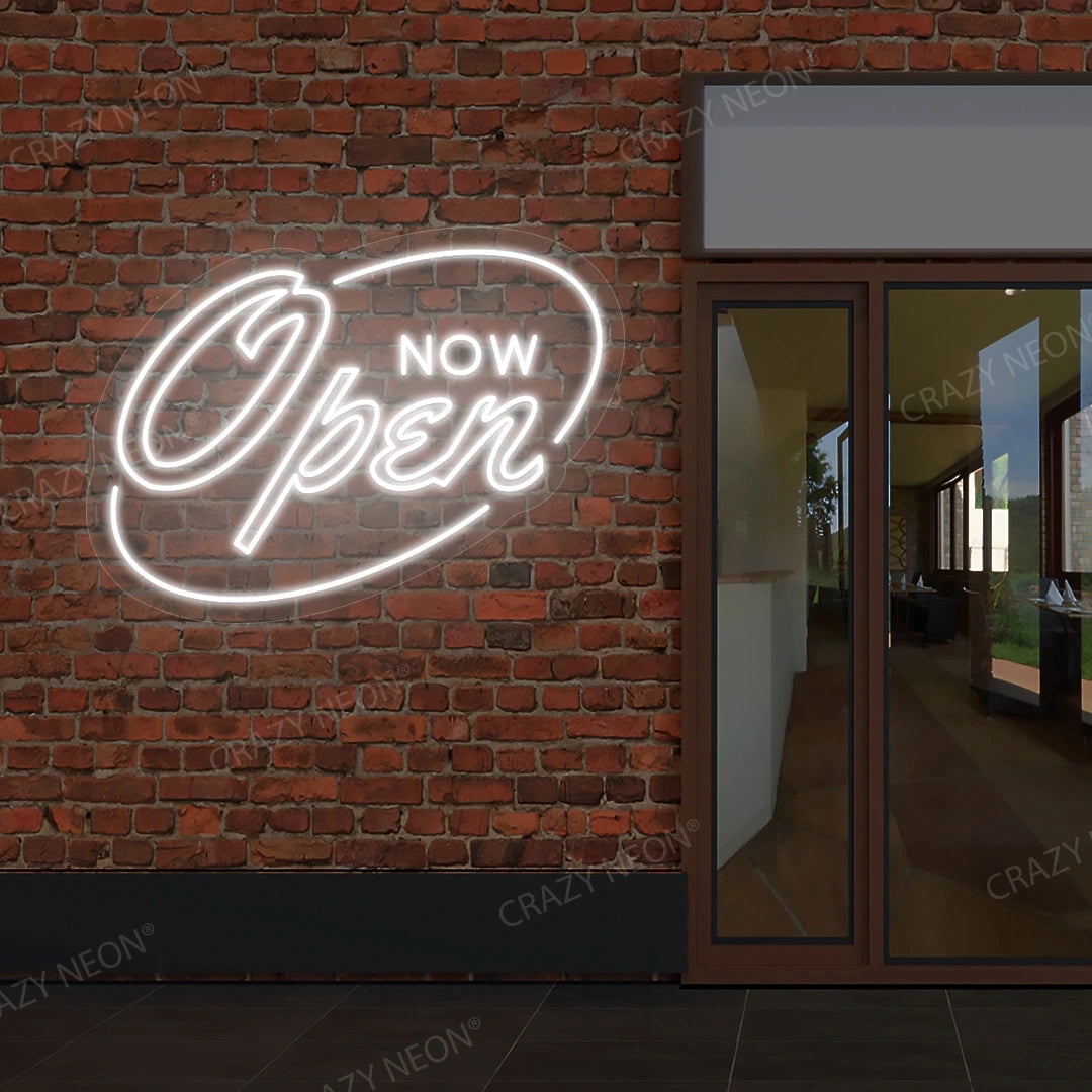 Now Open Neon Sign (Yellow, 34"(W)x25"(H))