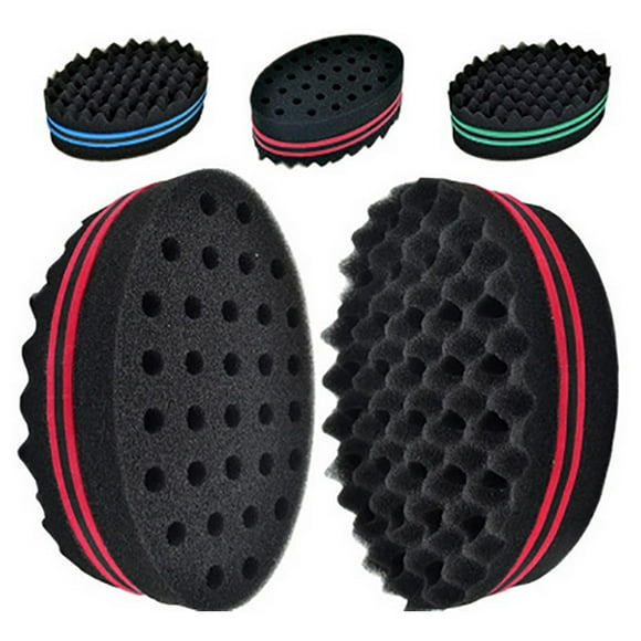 Double Sided Magic Hair Brush Sponge Wave Dreads Locking Curl Coil Afro Barber Tool