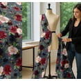 thumbnail image 5 of Soimoi Blue Cotton Cambric Fabric Leaves & Peony Floral Print Fabric by Yard 42 Inch Wide, 5 of 7
