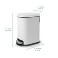 thumbnail image 2 of Acento Linea Slim Rectangular Step Trash Can, 1.3 Gallon Bathroom Waste Bin with Soft-Close Lid and Removable Inner Bucket, Soft Touch White, 2 of 9
