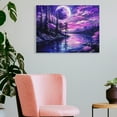 thumbnail image 3 of Yiluyinqing Moon Trees Space Art Modern Canvas Wall Decor, Ready To Hang Room Home Art Decor 16x12in, 3 of 6