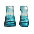 thumbnail image 7 of Yiaed Turquoise Ocean Reflection Print Women's Sleeveless Dress, Loose Fit Summer Dress, Casual Sleeveless Dress for Women, 7 of 7