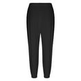 thumbnail image 4 of ORQ Casual Thin Summer Elastic Waist Cotton Linen Plain Women Trousers, 4 of 4