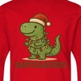 thumbnail image 4 of Inktastic Santasaurus Dinosaur Christmas Lights Long Sleeve Youth T-Shirt, 4 of 5