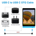 thumbnail image 6 of 1FT USB C to USB C Remote Controller Cable for DJI Mavic 3, Mini 2, Mini 3 Pro, Air 2S, Mavic Air 2, DJI RC-N1, RC Pro to Phone/Tablet Cable 90 Degree OTG Data Cord Accessories (USB C Connector), 6 of 7