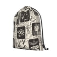 thumbnail image 2 of XMXT Unisex Drawstring Backpack for Women Men, Egyptian Elements Background Waterproof Gym Bag String Bags for Shopping Sport Travel, s, 2 of 8