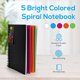 thumbnail image 3 of Cuaderno 5x7 pulg Manaloom rayas universitarias de colores brillantes papel perforado 100 hojas set de 3, 3 of 3