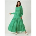 thumbnail image 3 of Printed Crew Neck Viscose Maxi Dress, 3 of 7