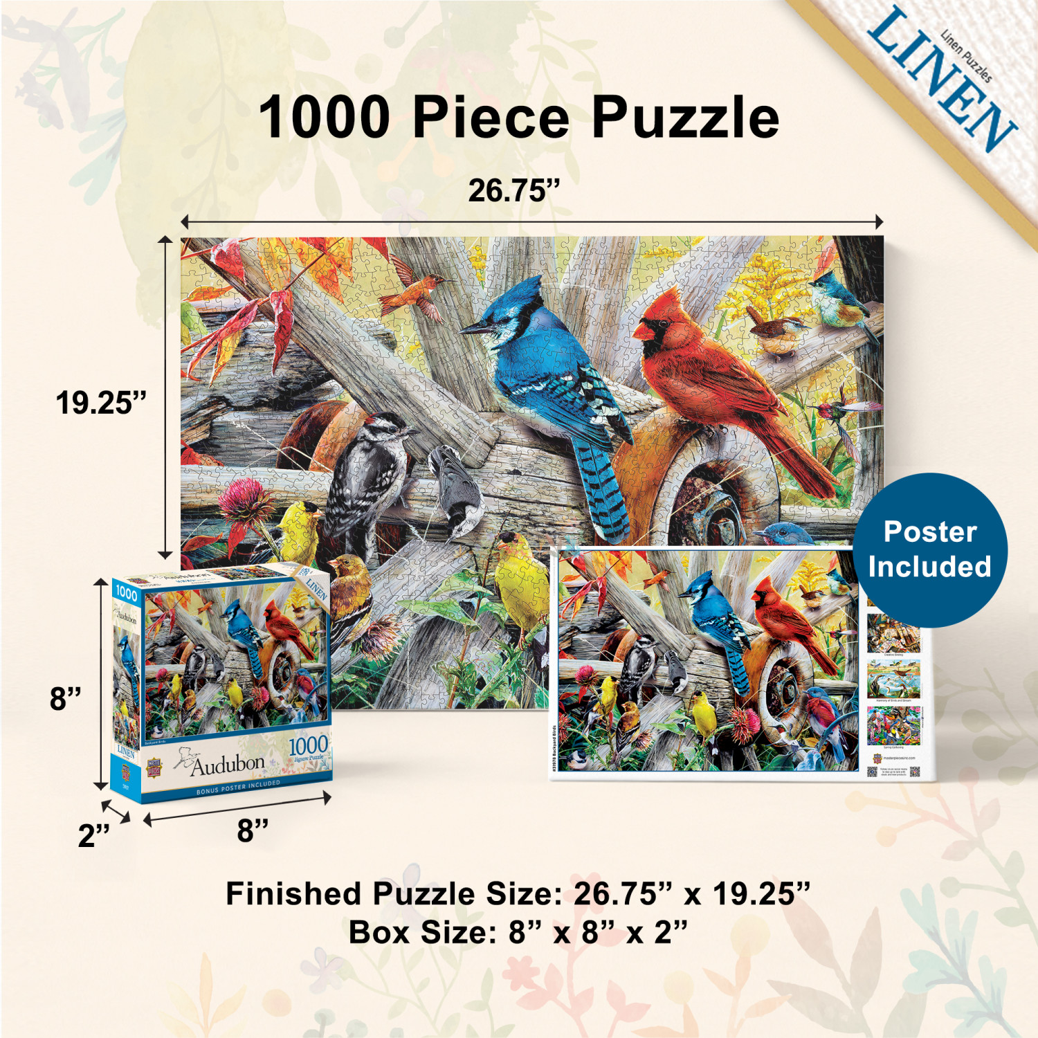 MasterPieces 1000-Piece Backyard Birds Jigsaw Puzzle photo 6