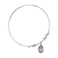 thumbnail image 2 of 8 inch Round Double Loop Bangle Bracelet w/ St. Aedan of Ferns in Sterling Silver, 2 of 3