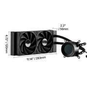 KFFKFF Liquid CPU Cooler, Combined CPU Water Cooling System - 120mm PWN Blades, Pump, 1.8 Display, Max 2200RPM CPU Cooling Fan, Skilled Black PC Water Cooler for Intel 115X/1366/2011/1700/1200