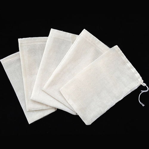 100 PCS 2"x3" Mini Cotton Muslin Drawstring Reusable Bags Bath Soap Herbs Tea 