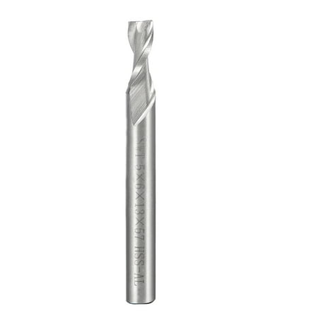 1/2 Inch 13mm End Handle Drill - HSS-AL 2 Flute Straight Shank End Mill Cutter CNC Router Bit, 5 x 6 x 13mm