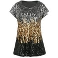thumbnail image 3 of PrettyGuide Women's Sequin Top Shimmer Glitter Loose Bat Sleeve Party Tunic Tops, Large, 3 of 6