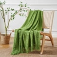 "Battilo Lightweight Green Throw Blanket for Couch, Soft Textured ...