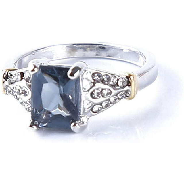 Square Crystal Ring Minimalist Noble Colorful Zircon Inlaid Wedding Promise Ring Women Glamour Transparent Ring Gift