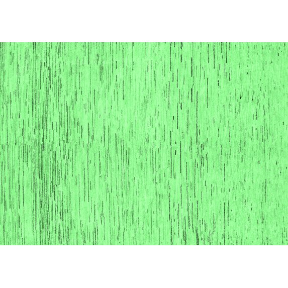 Ahgly Company Indoor Rectangle Abstract Emerald Green Modern Area Rugs, 5' x 7'