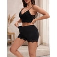 thumbnail image 3 of DARING DIVA Women's Lace Trim Ice Silk Slip Shorts XL Black, 3 of 7