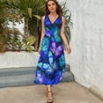 thumbnail image 3 of Cosmic Butterfly Purple Dress Summer Street Style Bohemia Long Dresses Female Sleeveless Printed Maxi Dress, 3 of 9
