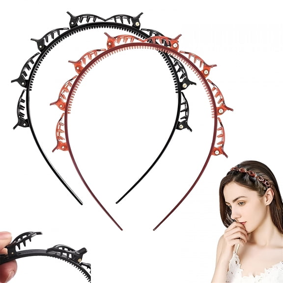 TUWAFE Butterfly Clip Headband for Women, 90s Clip Headband, Professional Weave Bangs