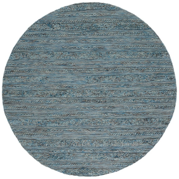 SAFAVIEH Vermont Zavanna Striped Area Rug, Grey/Blue, 6' x 6' Round