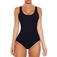 thumbnail image 5 of WMTBSRSW Women's Seamless Shapewear Bodysuit Shaping Mid-Thigh Body Shaper Seamless U Neck Full Body Shaper with Open Crotch Black Small, 5 of 6