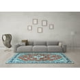 thumbnail image 3 of Ahgly Company Indoor Rectangle Medallion Light Blue Traditional Area Rugs, 6' x 9', 3 of 4