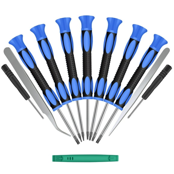 Juego de destornilladores Torx 12 en 1 de Kingsdun con pinzas, color azul