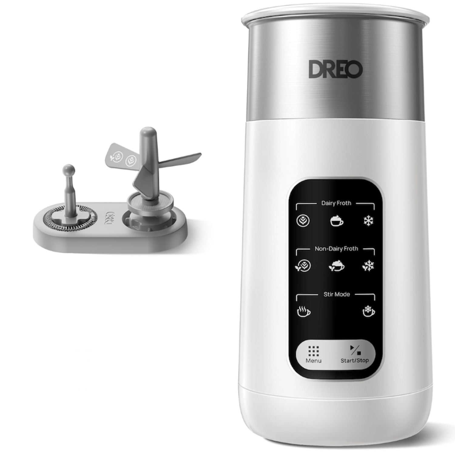 DREO 8-in-1 Milk Frother [Upgraded] White