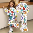 thumbnail image 4 of Grblisyd First Day of School Outfits for Girls Kids 2 Piece Crew Neck Long Sleeve Sweatshirt & Elastic Waist Flare Pants Fall Winter Clothing for 2-8Y, 4 of 7