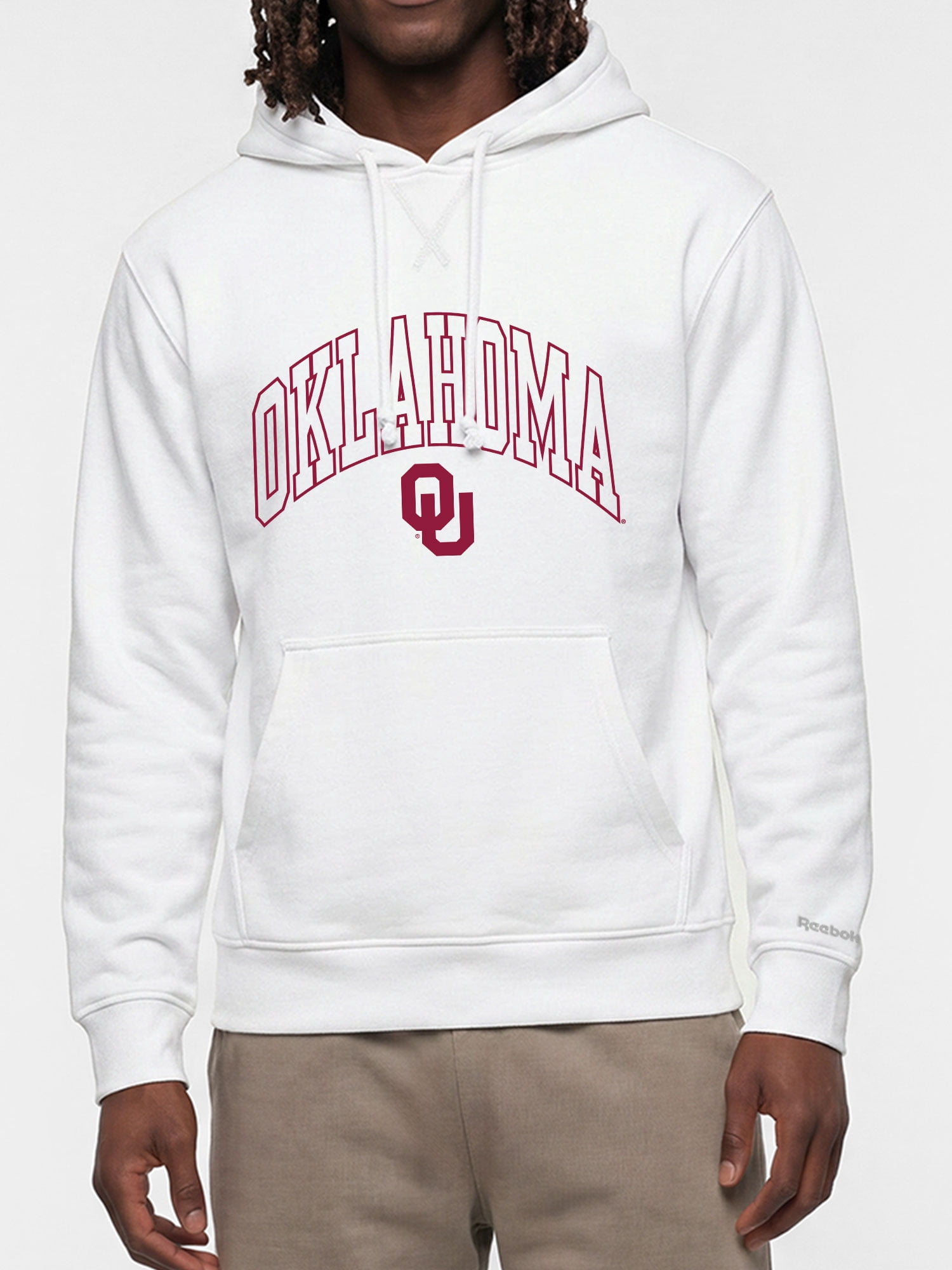 Oklahoma Sooners Reebok Mens White Hooded Sweatshirt