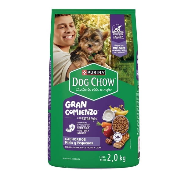 Alimento para Perro Dog Chow Extra Life Cachorro Minis y Pequeños Carne y Pollo 2 kg