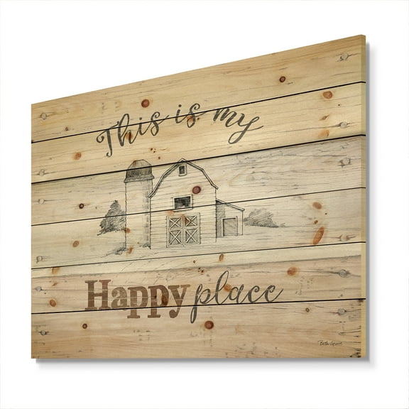 Designart 'Farmhouse Quote Moment Barns' Farmhouse Print on Natural Pine Wood