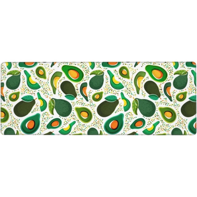 Gaming Mouse Pad Green Avocado Pattern Large NonSlip Rubber Base Ideal for Gaming and Office Use Add a Fresh and Stylish Touch to Your Desk (11.8"x31.5")